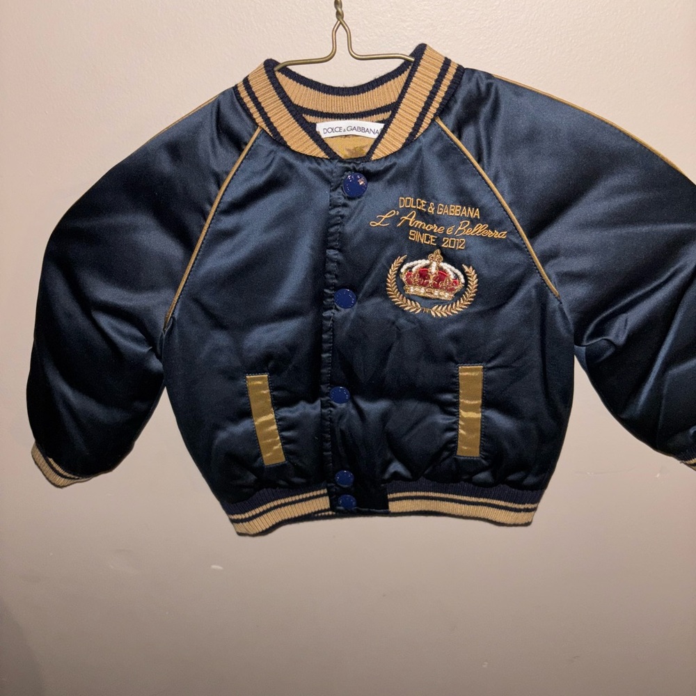 Dolce & Gabbana Navy Blue Bomber Jacket